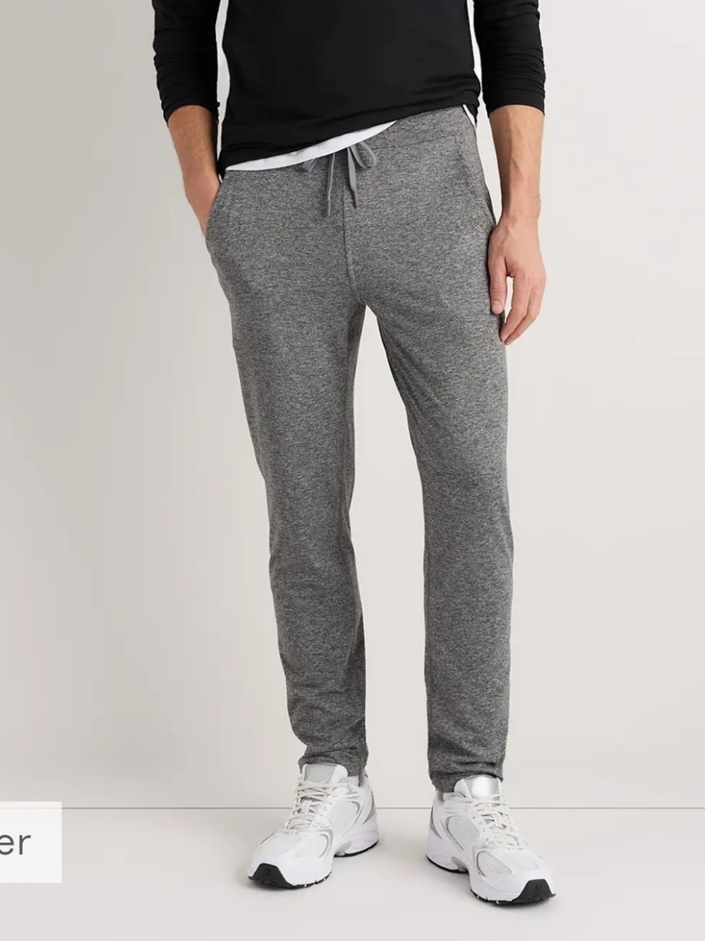 Quince Mens Gray Knit Jogger Pants Slim Fit Pockets Gym Activewear Size S